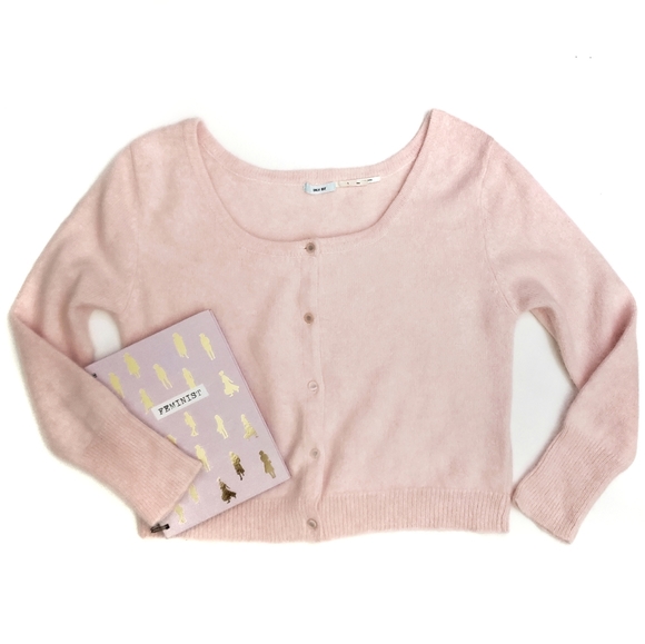 Urban Outfitters Sweaters - Kimchi Blue Cropped Blush Pink Cardigan SZ L